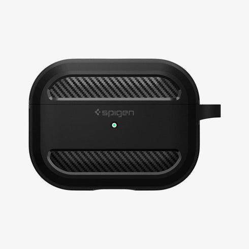 ACS05482 - Apple AirPods Pro 2 Case Rugged Armor in matte black showing the front